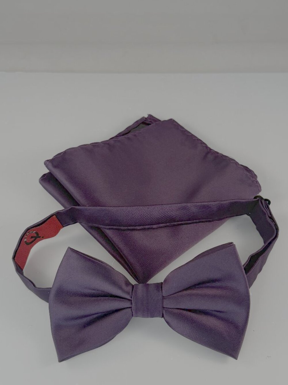 Brand Q Purple matching Adjustable Bow Tie + matching handkerchief/square